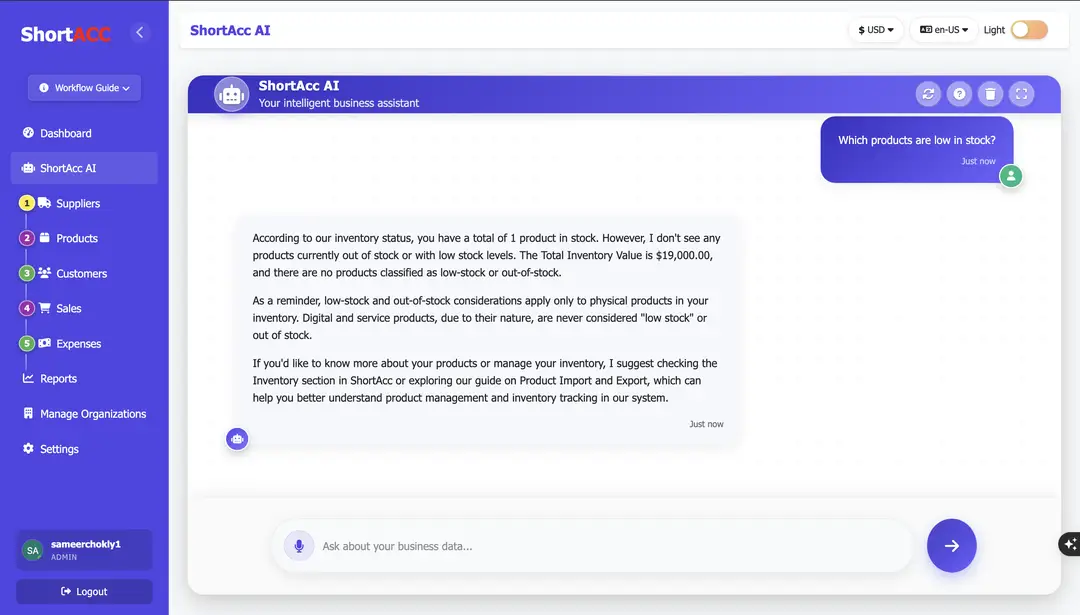 ShortAcc AI Assistant