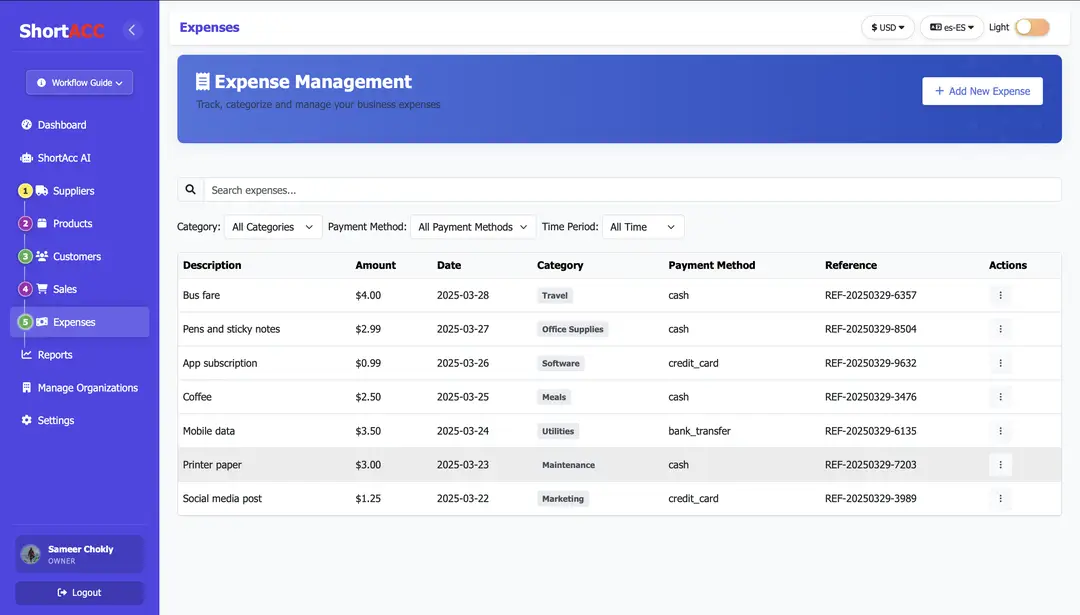 ShortAcc Automated Bookkeeping
