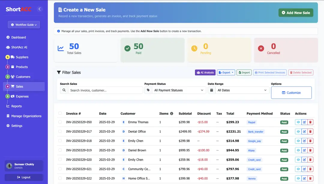 ShortAcc Invoice Software